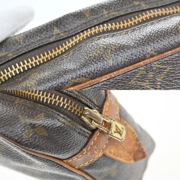 LOUIS VUITTON Compiegne 28 Clutch Hand Bag Monogram Leather Brown - Picture 9 of 16